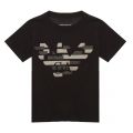 Boys Black PU Eagle Logo S/s T Shirt 30713 by Emporio Armani from Hurleys