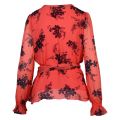 Womens Coral Peach Blooming Bouquet Print Wrap Top 58698 by Michael Kors from Hurleys