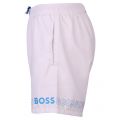 Mens White/Blue Dolphin Repeat Logo Swim Shorts 107015 by BOSS from Hurleys