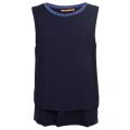 Womens Dark Blue Topia Trim Top 9434 by BOSS from Hurleys