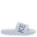 Kids White And Navy Logo JB Slides (28-38) 23605 by Kenzo from Hurleys