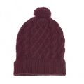 Mens Merlot Cable Knit Beanie Hat 12365 by Barbour from Hurleys