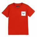 Boys Terracotta Logo Patch S/s T Shirt 48127 by Emporio Armani from Hurleys