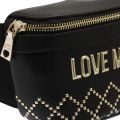 Womens Black Quilt Studs Bumbag 75172 by Love Moschino from Hurleys