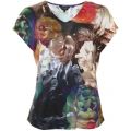 Womens Black Zooie Technicolour Bloom Printed S/s Tee Shirt