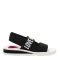 Womens Black Logo Elastic Sandals 86207 by Love Moschino from Hurleys