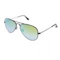 Black/Green RB3025 Aviator Mirror Sunglasses 29525 by Ray-Ban from Hurleys