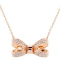 Womens Rose Gold & Crystal Olessi Mini Pavé Bow Necklace 16000 by Ted Baker from Hurleys
