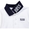 Toddler White/Navy Colourblock L/s Polo Shirt 91772 by BOSS from Hurleys