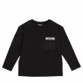 Boys Black Logo Pocket L/s T Shirt 76153 by Moschino from Hurleys
