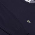 Mens Navy Branded Crew Knit Jumper 30978 by Lacoste from Hurleys