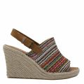 Womens Red Multi Monica Woven Jute Wedges 41485 by Toms from Hurleys