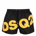 Mens Black/Yellow Large Logo Swim Shorts 59232 by Dsquared2 from Hurleys