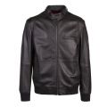Mens Black Lutwin Leather Jacket 51667 by HUGO from Hurleys