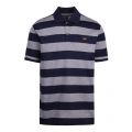 Mens Navy/Grey Classic Stripe Custom Fit S/s Polo Shirt 54040 by Paul And Shark from Hurleys