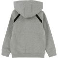 Boys Grey Panel Hooded Zip Through Sweat Top 28424 by BOSS from Hurleys