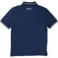Boys Slate Blue Tipped Logo S/s Polo Shirt 13303 by BOSS from Hurleys