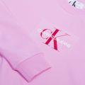 Womens Begonia Pink Monogram Flocked Logo Sweat Top 34645 by Calvin Klein from Hurleys
