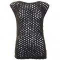 Womens Black Mesh Open Knit Top 42183 by Replay from Hurleys