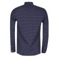 Mens Navy & White Micro Print Slim Fit L/s Shirt 30997 by Lacoste from Hurleys