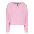Womens Romantic Pink Relaxed Fit V Neck Sweat Top 92474 by Tommy Jeans from Hurleys