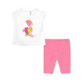 Infant White/Pink Aloha Top & Leggings Set 82328 by Mayoral from Hurleys