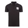 Mens Black Tipped Branded Patch S/s Polo Shirt 45678 by Emporio Armani from Hurleys