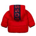 Toddler Red Logo Hooded Padded Jacket 91762 by BOSS from Hurleys