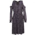 Womens Black Leopard Cold Shoulder Dress 15739 by Michael Kors from Hurleys