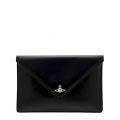 Womens Black Envelope Tonal Pouch Clutch 29682 by Vivienne Westwood from Hurleys