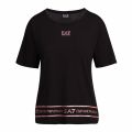 Womens Black/Rose Gold Tape Detail S/s T Shirt 75956 by EA7 from Hurleys