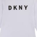 Girls White Shiny Logo L/s T Shirt 45366 by DKNY from Hurleys