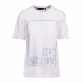 Womens Optical White Stud Logo Box S/s T Shirt 77126 by Love Moschino from Hurleys