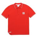 Boys Bright Red Tipped Branded S/s Polo Shirt 84587 by BOSS from Hurleys