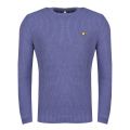 Mens Indigo Blue Ribbed Crew Knitted Jumper 33270 by Lyle & Scott from Hurleys