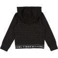 Girls Black Logo Print Hooded Zip Through Sweat Jacket 36529 by DKNY from Hurleys