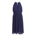 Womens True Navy Pleated Chain Neck Dress 27129 by Michael Kors from Hurleys