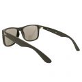 Black/Silver Mirror RB4165 Justin Rubber Sunglasses 9676 by Ray-Ban from Hurleys