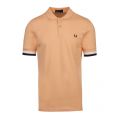 Mens Apricot Bold Cuff S/s Polo Shirt 42946 by Fred Perry from Hurleys