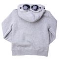 Grey Melange Goggle Hood Zip Through Sweat Top