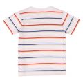 Boys White Multi Stripe S/s T Shirt 38608 by Lacoste from Hurleys