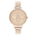 Womens Pale Rose Gold Glitter Dial 3D Bee Bracelet Watch 49165 by Olivia Burton from Hurleys