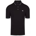 Mens Black Branded Tipped S/s Polo Shirt 37018 by Emporio Armani from Hurleys