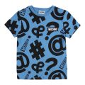 Boys Alaskan Blue Hashtag Print S/s T Shirt 90510 by Moschino from Hurleys