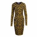 Womens Black Gold Paisley Print Midi Dress 74048 by Versace Jeans Couture from Hurleys