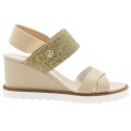 Womens Light Beige Metallic Strap Wedges 69918 by Armani Jeans from Hurleys