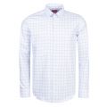 Mens Light Blue Venzo Check Regular Fit L/s Shirt 34223 by HUGO from Hurleys
