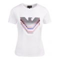 Womens White Sequin Eagle S/s T Shirt 84069 by Emporio Armani from Hurleys