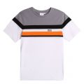 Boys White Colourblock Stripe S/s T Shirt 78412 by BOSS from Hurleys