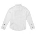 Boys White Basic Logo L/s Shirt 19729 by Armani Junior from Hurleys